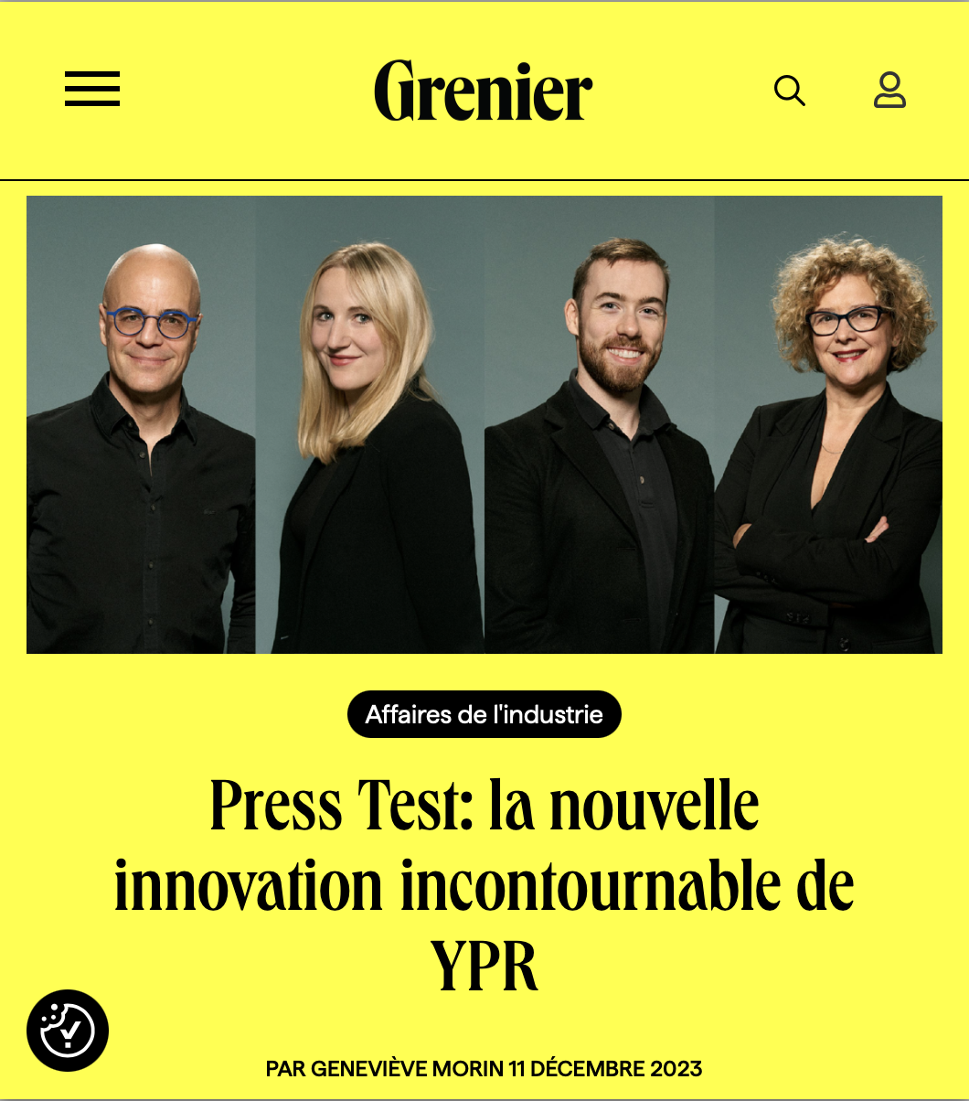 L'équipe de Yanik Deschênes qui présente le Press Test à Grenier aux nouvelles